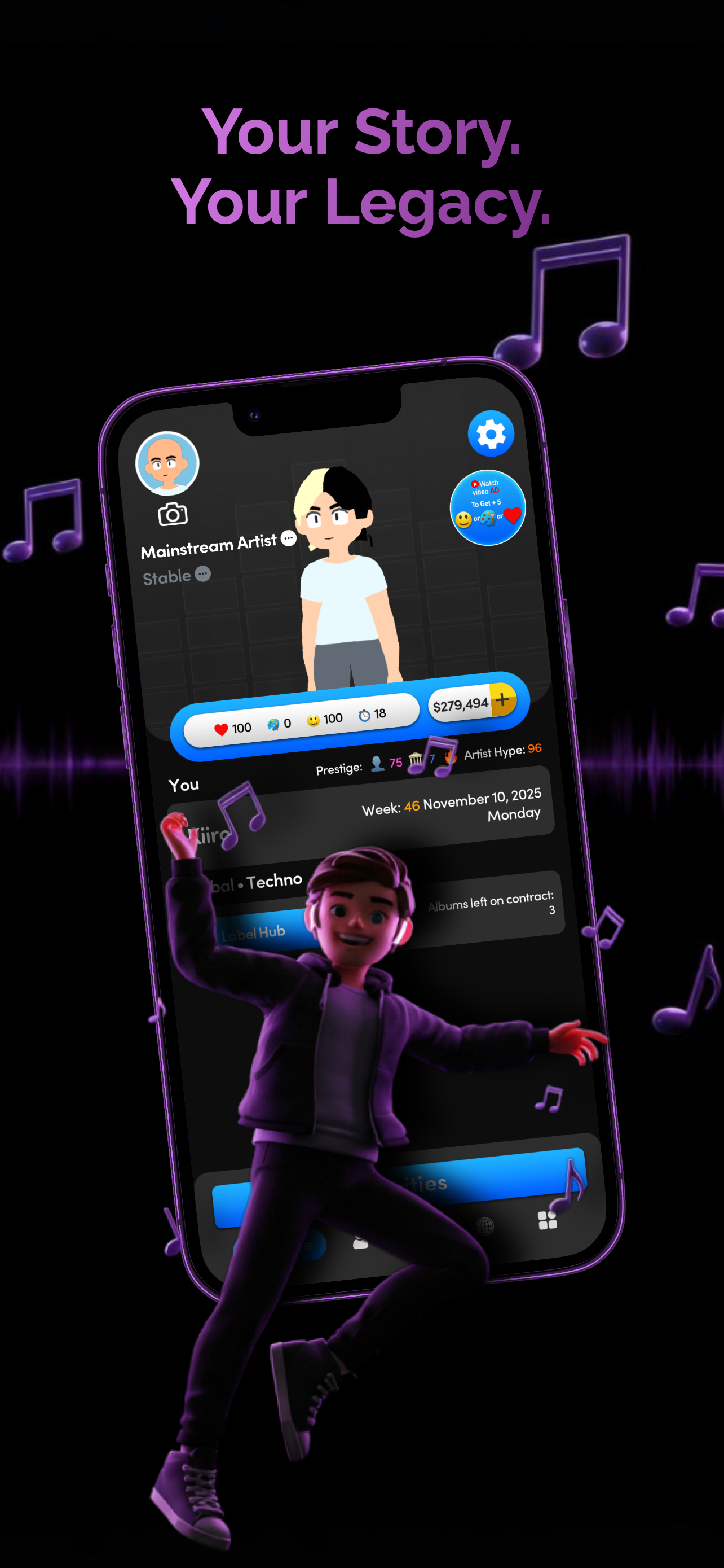 Your Story, Your Legacy - Artist profile and stats tracking